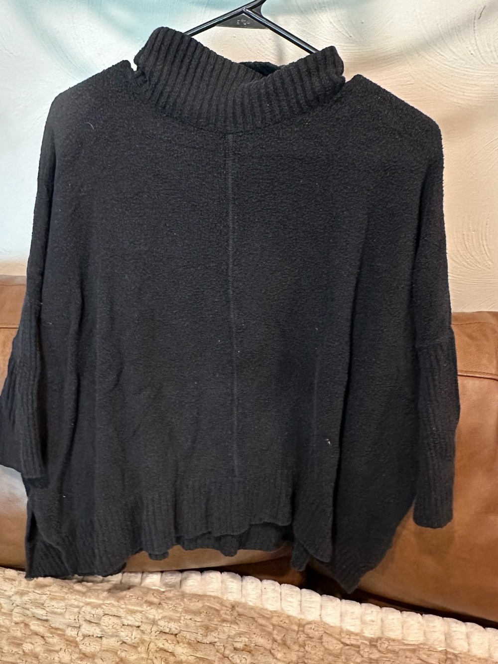 LOFT Black Cozy Funnel Neck Sweater